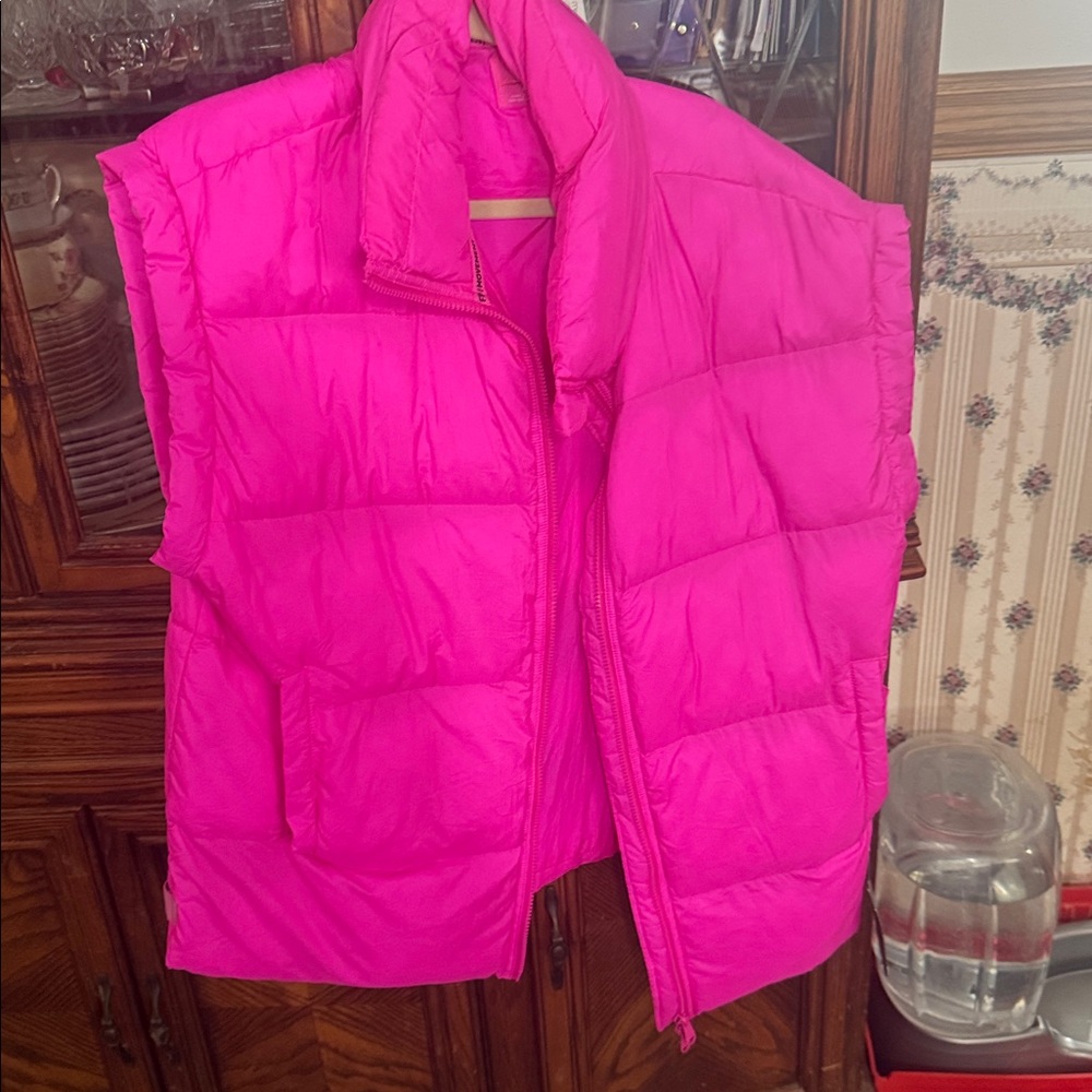 Free People In A Bubble Puffer Vest in Hot Pink FP Movement Medium